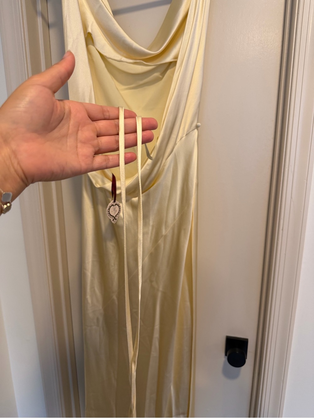 Mirror Palais Plunging Back Cowl Dress in Butter Size Medium NEW! New with tags! - Picture 7 of 8